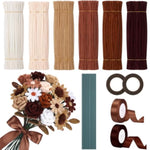 624 Pcs Boho Pipe Cleaner Flower Kit with Floral Wire, Tape & Ribbon
