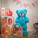 Big Teddy Bear Large Teddy Bear Stuffed Animal Birthday Valentines Day Plush For Kids And Girlfriend 36 Inch Lake Blue
