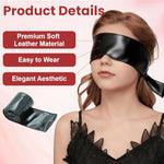 Black Eyeshade Long Slim Ribbon Thin Blindfold Satin Eye Cover Silk Sleeping Face Cover Blindfold Tie Cloth Eye Patch Tie Neck Scarf Band Blind Sleep Blinder for Daily Valentines Day Travel