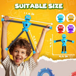 Christmas Stocking Stuffers Gift For Toddlers Kid Boy Grandkid Year Old Age 3 4 5 6 7 8, Robot Sensory Travel Toy 4Pcs Airplane Autism Pop Tube Suction Fidget Toy Autistic Easter Basket Valentines Day