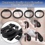 Honeycomb Chastity Cage With 3-Way Fixed Leather Belt, Men'S Gay Leather Thong Chastity Underwear Sex Toys, Small Locking Penis Cage Set For Men, Women And Couples (P04-Micro-Pink)