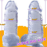 2.8'' Diameter Huge Thick Dildo, Big Dildos With Strong Suction Cup For Hands-Free, Giant Dildos For Vagina,Anal Play, Big Size Sex Toys For Advanced Players, Clear Dildo For Women Men,