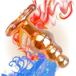 Glass Anal Beads Prostate Massager P-Spot Stimulation Anal Trainer Sex Toys,Glass Big Size Butt Plug With Graduated Beads Crystal Butt Plug Personal Massage For Men Women(Brown)