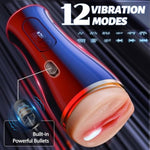 Vibrating Male Masturbator Sex Toys - 7.5" Depth Squeezable App Control Male Vibrator Stroker With 12 Vibrations, Plump Fleshy Realistic Pocket Pussy Vagina Blowjob Adult Sex Toys For Men Masturbating