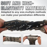 2PCS Premium Cock Enlarger Sex Toys, Reusable Ultra-Soft Penis Extender Sleeves with Penis Ring for Men and Couples, Pumps and Enlargers, Male Sex Toy for Boost Sexual Pleasure and Performance (Black)