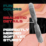 Model D Double Cock Ring, Perfectly Merged Soft Yet Sturdy Adult Toy, Realistic Proprietary Liquid Silicone Realistic Dual Penis Ring Lasting Stronger Men Sex Toy