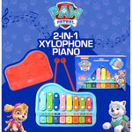 Paw Patrol 2 in 1 Baby Piano Xylophone Toy for Kids Toddlers Girls Boys Musical Instrument with Multicolored Keys Keyboard Sheet Music Two Mallets