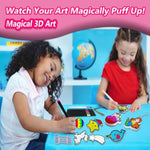 JRD&BS WINL3D Art Kit for Kids - Aqua Puffs Princesses & Unicorns Paint by Number Craft for Kids