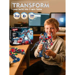 2 In 1 Transform Robots Building Sets For Adults,Mecha Transforming Building Blocks Truck Kits,Action Figures Toys For Movie Fans,Christmas,Birthday Gift For Kids And Boys 8-14