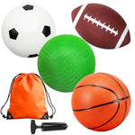 8 Inch Toddler Sport Balls Toys Set, Mini Basketball, Kids Dodgeball For Outdoor, 8" Small Soccer For Indoor Hoop Sets, Beach Pool Balls Stocking Stuffer Gift For Boys Girls(4 Pcs With Carry Bag)