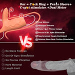 Vibrating Penis Sleeve Cock Ring With Clitoral Stimulator, Penis Ring Vibrator Extender For G Spot Stimulation, Couples Adult Sex Toys For Men Women, Girth Sleeve Male Couple Sex Toy