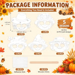 30 Sets Fall Mask Craft Kit DIY Color Your Own