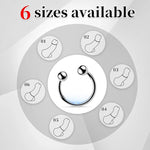 BDSM Stainless Steel Cock Ring for Men Glans Ring in 6 Sizes Open Pleasure Ring with 2 Beads for Penis Massage Increase Stimulation BDSM Male Penis Ring Sex