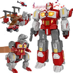 Transforming Toys - Dinosaur Robot Action Figures - Magnetic Assembling Robot Toys For Kids All-In-One Design Transforming Animals, Robots, Military Base Including Battle Guns, Cars, Airplane Models