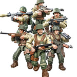 6 Pcs Mini Wwii Soldier Military Action Figures, Army Model Building Block Toys With Multiple Military Weapons Accessories,Party Favors Set For Kids (Us Army)