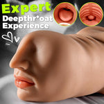 Male Masturbator with Sexy Mouth and Anus, Lifelike Pocket Pussy, Oral Sex Stroker for Men with 3D Channel Deep Throat Blowjob Sex Toy for Ultimate Gay Orgasm Pleasure