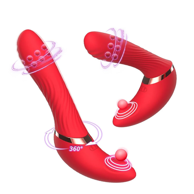 G Spot Dildo Vibrator For Women, Female Sex Toys Wearable Vibrators Clit Nipple Changeable Vibrator Wand With 5 Rotating & 10 Pulsating Modes, Adult Sex Toys & Games For Women And Couples