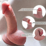 5 Inch Small Mini Realistic Dildos For Beginner, Real Thick Dildo, Lifelike Silicone Adult Sex Toys For G Spot Stimulator Dildos, Strong Suction Cup Dildo For Hands-Free Play(Honey)