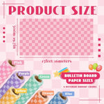 6 Pack Pastel Checkered Bulletin Board Paper Rolls, 19.7 Inch x 52.5 FT