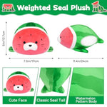 Weighted Stuffed Animals - 9 Inch Weighted Watermelon Seal Plush,Cute Seal Stuffed Animal Small Plush Pillow,Soft Kawaii Weighteds Plushie Watermelon Seals Toy Gifts For Kids Boys Girls