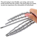 13.8" Flexible Stainless Steel Urethral Sounds Dilators Smooth Beads Urethral Dilator, Penis Plug Insert Prostate Stimulation Sounding Toys Catheter Stretching Male Masturbation Rod (6mm)