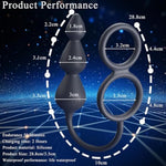 Vibrating Cock Ring Prostate Massager Multi-Point Stimulation Anal Plug 10 Vibration Patterns With Elastic Penis Ring Male Sex Toys Butt Beads