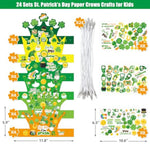 24 Pack St. Patrick's Day Crown Craft Kit with Shamrock Hats & Stickers