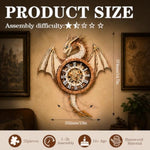 3D Wooden Dragon Wall Clock Puzzle Kit for Adults, DIY Home Decor Craft
