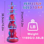 15.2" Huge Silicone Realistic Monster Knot Dildo - Big Fantasy Dildos With 5 Dog Knots,Anal Dildos With Suction Cup, Giant Knotted Dildo For G Spot Anal, Adult Sex Toy & Games For Women Men Couples