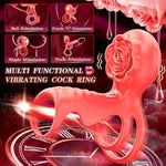 Vibrating Cock Ring Adult Sex Toys For Men - 10 Vibration Modes Rose Tongue Sex Toy Vibrator Penis Sleeve Cock Ring Male Couples Sex Toys For Men, Soft Silicone Penis Ring Cock Sleeve