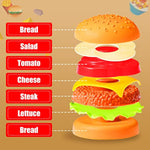 Pretend Food Toy Set For Kid Kitchen, Fake Food Plastic Burgers Sandwich Toys Pretend Preschool Role Play Kitchen Restaurant Sets Christmas Birthday Gift For Girls Boys