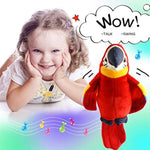 9'' Red Talking Parrot Plush Pal Repeat What You Say Recording Stuffed Animal Macaw Electronic Record Interactive Animated Bird Shake Wings Present Birthday Christmas For Kids Boys Girls