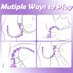 Vibrating Anal Beads Penis Ring Butt Plug With Cock Ring Sex Toys For Couple Pleasure, 10 Vibration Modes Prostate Massager Graduated Design Flexible Bullet G Spot Stimulator Vibrator For Beginners