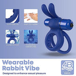 Cock Ring for Couples, Vibrating 4B Ohare, Blueberry, 1ct