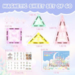 Mini Glitter Diamond Magnetic Tiles 60 Pcs Travel Magnetic Block Set With Storage Box Stem Educational Sensory Toy Preschool Building Toy For Toddlers Christmas Kids Ages 2 3 4 5 6 7 8 9