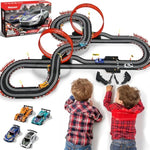 30 Ft Slot Car Race Tracks Sets Toys For Ages 8-10 -1:43 Dual Race Car Track With 4 Slot Cars, 2 Hand Controllers, Christmas, Birthday Gift Toys For Ages 8-13