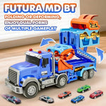 Kids Toys For 3 4 5 6 7 8 Years Old Boys, Carrier Truck Transport Car With Lights Sounds, Christmas Birthday Gift For Toddler, Foldable Layer Car Race Track Playset With Race Track, 6 Metal Toy Cars