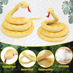 Snake Plush 107Inch/273Cm Stuffed Snake Animal Large Snake Toys Christmas Birthday Gifts For Boys Girls Kids Giant Stuffed Animals Snake Lifelike Plush Snake Fake Snake Yellow