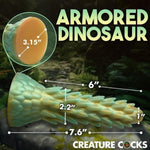 Spiky Reptile Silicone Dildo For Men, Women & Couples. Firm And Flexible, Strong Suction Base, Fantasy Dildo, Unique Texture. Premium Phthalate-Free & Body-Safe Silicone. 1 Piece, Green