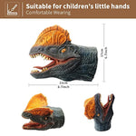 Dinosaur Hand Puppets Realistic Latex Soft Animal Head Toys Set, Hand Puppet Toys Gift For Kids, Party Show Imaginative Play (Tyrannosaurus & Triceratops & Dilophosaurus)