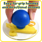 6 Pcs Giant Vegetable Stampers for Kids, Washable Easy-Grip Art Stamps