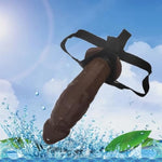 Wearable Strap-On Silicone Dildos Hollow Shaft Adult Sex Toys,Detachable Silicone G Spot Stimulator Vagina Massager Female Masturbator Sex Toys For Women Lesbian Couple (Brown)