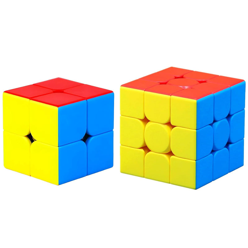 Speed Cube 2X2 3X3 Set Moyu Meilong 2C+3C Stickerless Magic Cube Bundle Fas
