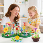 Flower Garden Building Toy For Toddler - Birthday Gifts For Preschool Kids Age 3-5 5-7 Years Old, Educational Stem Set With 140 Pieces, Girls Stacking Pretend Play Gardening Kit
