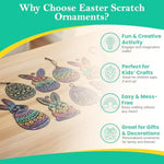 48 Count Easter Scratch Art Ornaments with 24 Sticks, Pastel Rainbow Set