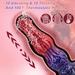 Thrusting Dildo Monster Huge Dildo Vibrator, 9.6" Knot Dildos Adult Sex Toys For Women With Strong Suction Cup, Remote Control Heated Anal G Spot Dildo With 10 Quick Thrusting&10 Vibrating Modes