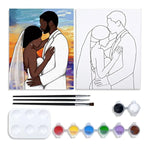 Couples Paint Party Kit Pre Drawn Canvas For Painting For Adults Paint And Sip Date Night Games Wedding Couple Art Set 8X10 In Girl Boy
