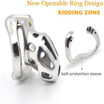Male Chastity Device Hypoallergenic Stainless Steel Cock Cage Penis Ring Virginity Lock Chastity Belt Adult Game Sex Toys For Men (52Mm)