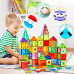 132 Pcs Magnetic Tiles Building Blocks With 2 Cars, Stem Educational Construction Montessori Toys For Kids Ages 3 4 5 6 7 8 9, Magnet Building Set Gift For Boys Girls