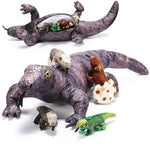 5 Pieces Komodo Dragon Plush Toy Set 26 Inch Monitor Lizard Stuffed Animal With 4 Plush Baby Lizards, Stuffed Komodo Dragon Plush Giant Lizard For Boy Girl Birthday Gift Pet Party Favor